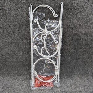 Towel Storage Rack White Metal Wall Mount Wire Shelf Organizer - 6 Rung